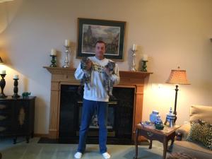 Tim hanging out with Petey and Rover